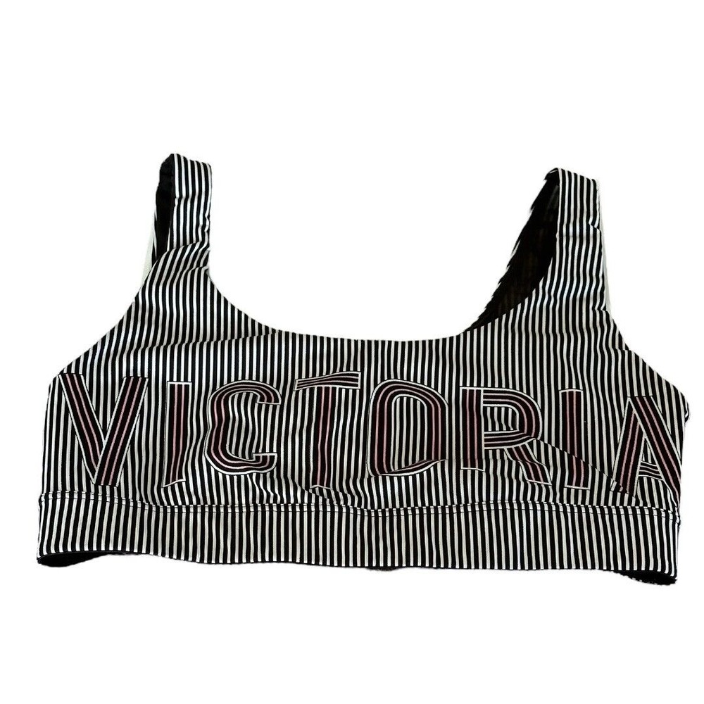 Victoria’s Secret Sport pinstripe logo light coverage sports bra size medium